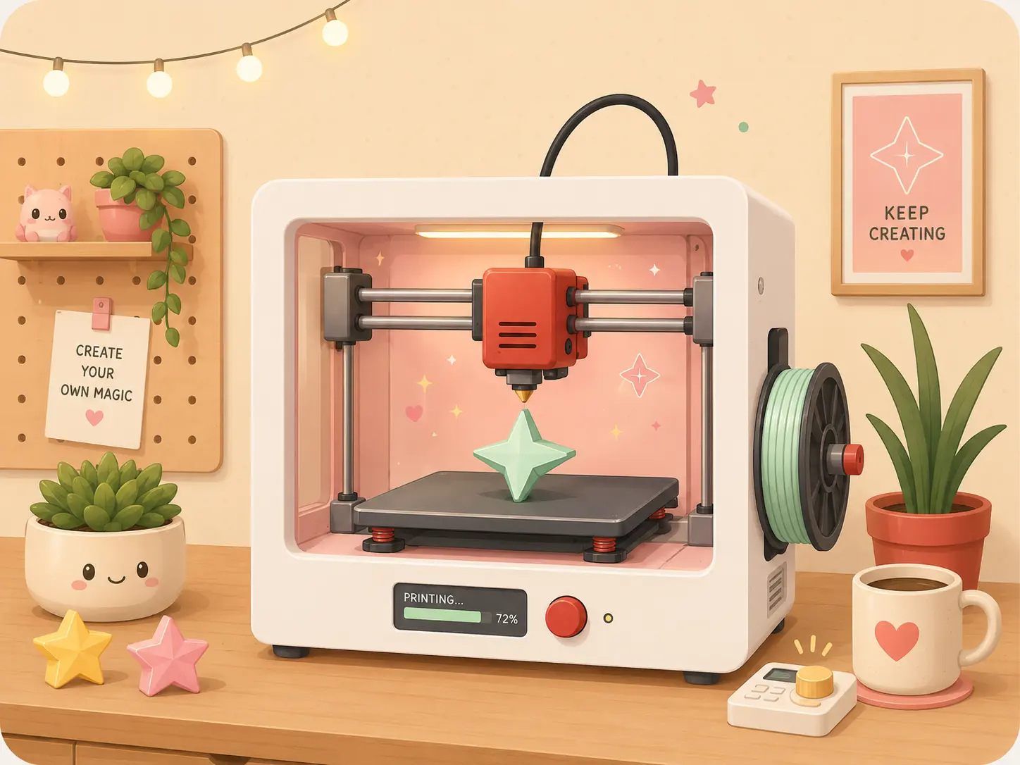 Our 3D printer at work in the studio